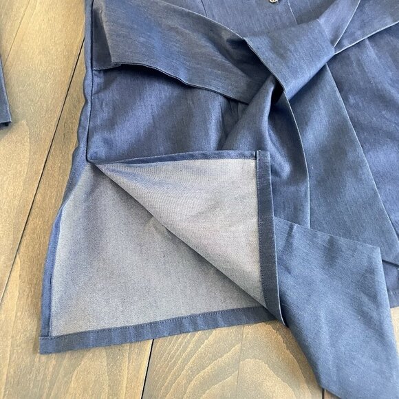 Mishca Blue Long Sleeve Shirt Dress w/Belt & Turquoise Ornate Buttons Size 8(MM) - Picture 7 of 9